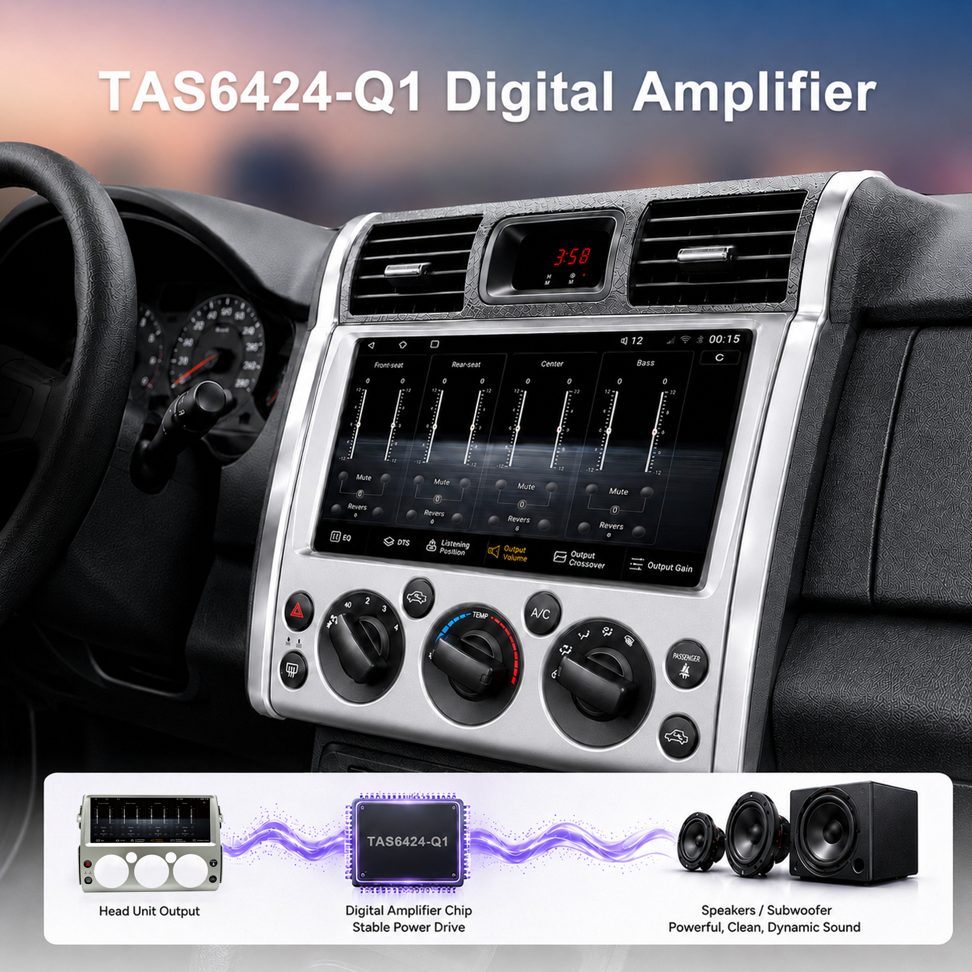 12.3 Inch Android 14 Car Stereo for Toyota FJ Cruiser 2006+, Qualcomm 8-Core 8GB+128GB Radio Upgrade with Wireless Apple CarPlay Android Auto, DSP DTS Sound, GPS, Bluetooth, RCA HDMI Output, Plug & Play