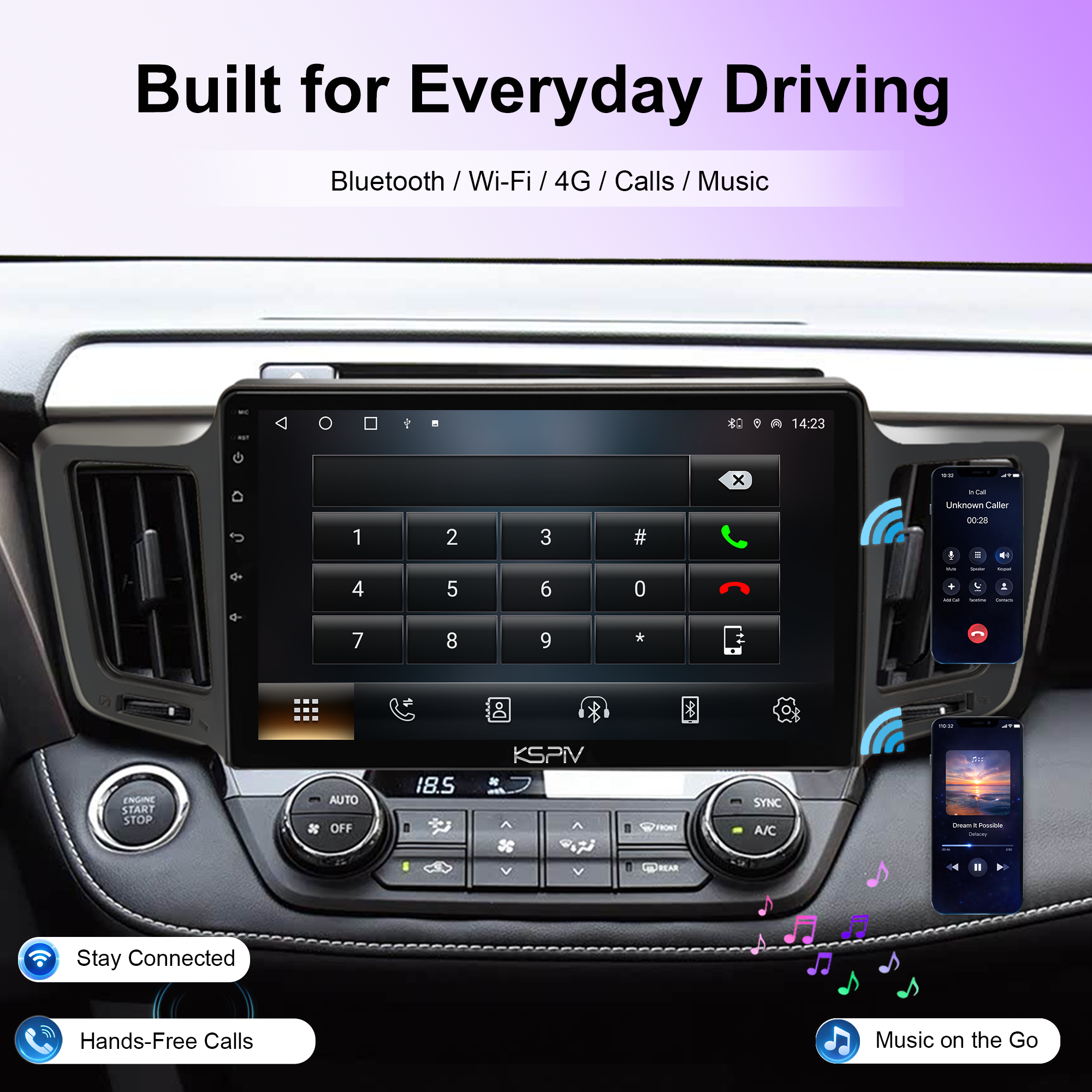 10.1 Inch Touch Screen for TOYOTA RAV4 2013-2018 Radio, Android Car Stereo with Carplay Android Auto in Dash GPS Navigation Bluetooth WIFI FM Steering Wheel Controls
