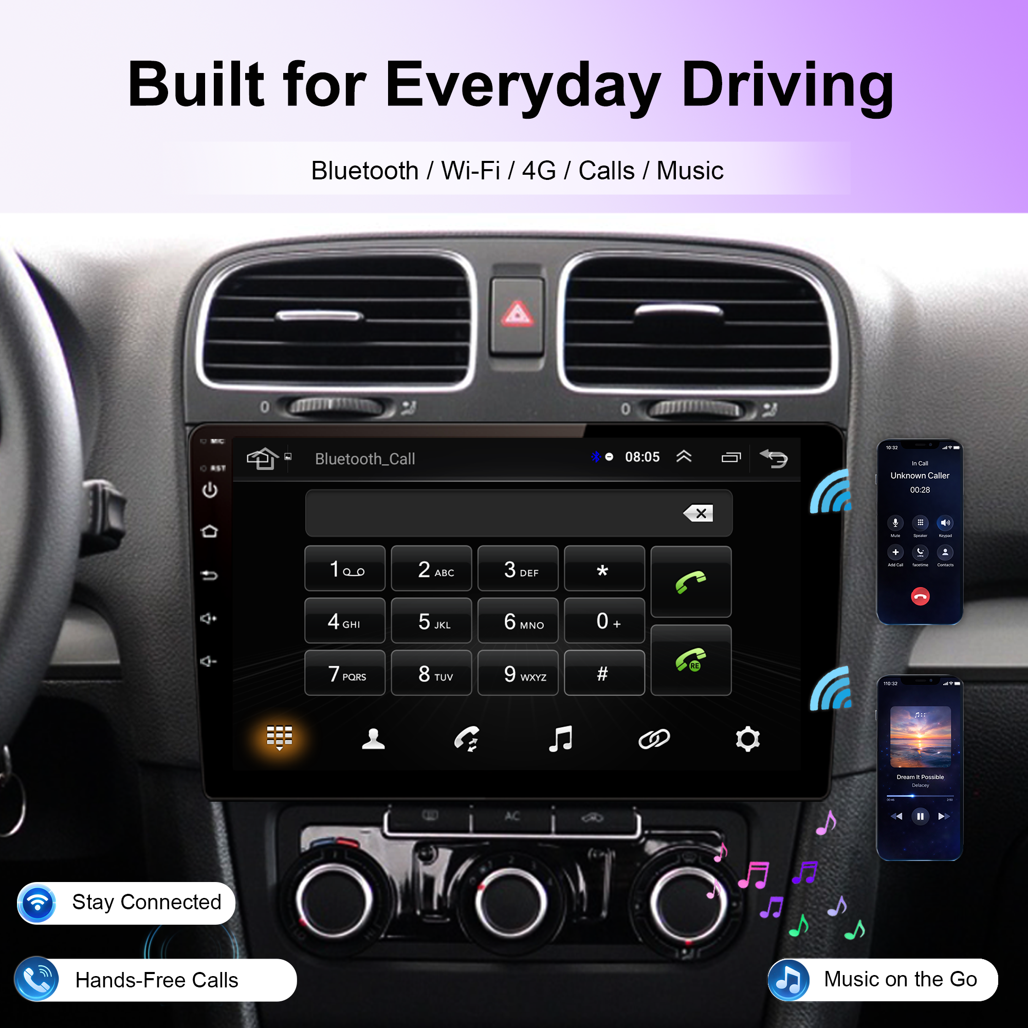 Android 9 Inch Universal Car Stereo Radio 2Din Multimedia Video Carplay & Android Auto in Dash Kit Head Unit GPS Navigation
