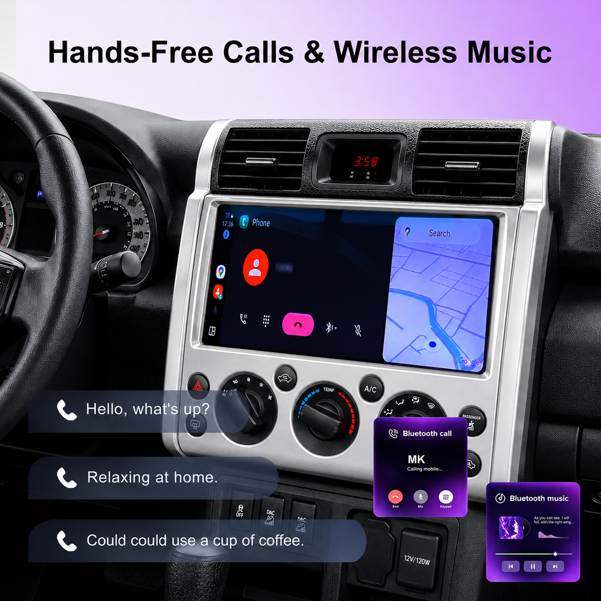 12.3 Inch Android 14 Car Stereo for Toyota FJ Cruiser 2006+, Qualcomm 8-Core 8GB+128GB Radio Upgrade with Wireless Apple CarPlay Android Auto, DSP DTS Sound, GPS, Bluetooth, RCA HDMI Output, Plug & Play
