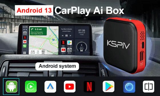 Android 13 Wireless CarPlay Adapter with Netflix &YouTube & Disney+ Android Auto Wireless Adapter Multimedia Video Magic Box AI Box for Factory Wired CarPlay Cars