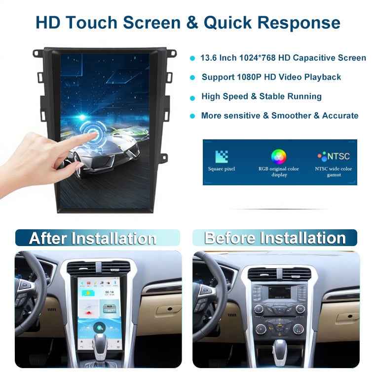 Kspiv Car Stereo Radio for FORD MONDEO 2013- AUTO A/C 13.6 Inch Touch Screen