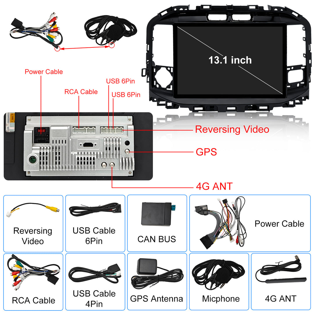 13.1 Inch Android Car Stereo Radio  for Ford F150 2021-256GB Wireless CarPlay Android Auto Rear Camera Support