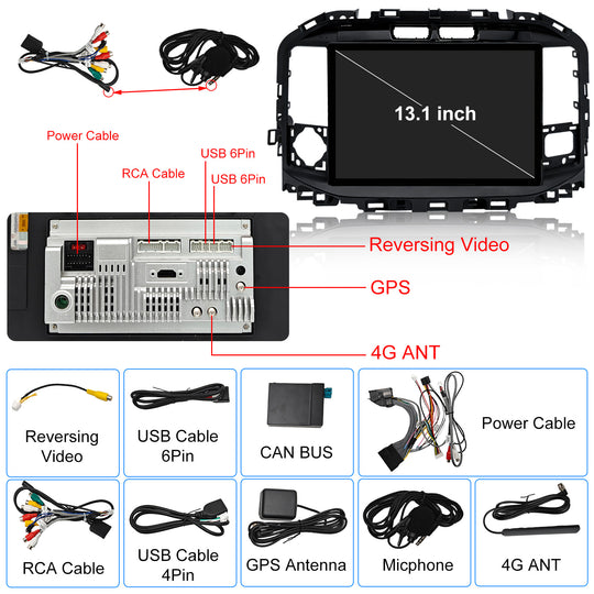 13.1 Inch Android Car Stereo Radio  for Ford F150 2021-256GB Wireless CarPlay Android Auto Rear Camera Support