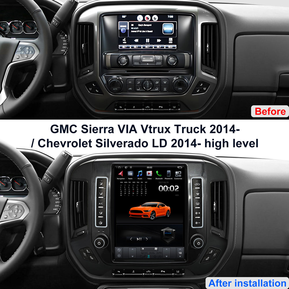 Car Stereo Radio for GMC Sierra VIA Vtrux Truck 2014- / Chevrolet Silverado LD 2014- high level