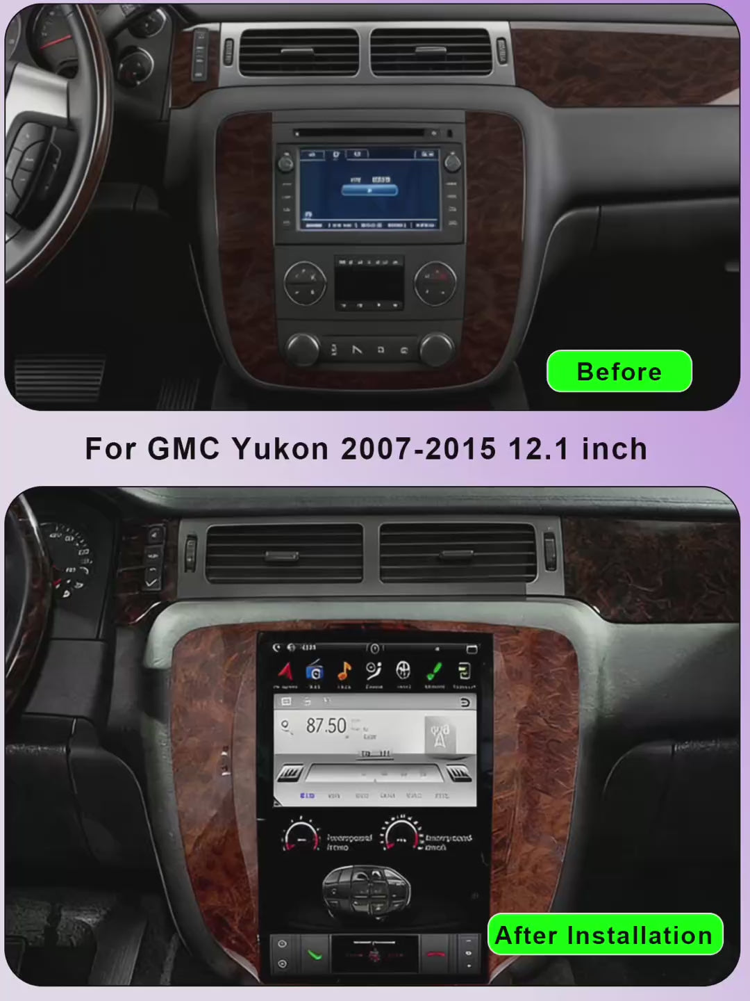 KSPIV | GMC Yukon/Chevrolet | Tahoe Silverado | 2007-2012 | Tesla Vertical Screen | Car Radio