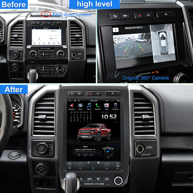Kspiv 12.1 inch Android Car Stereo with Navigation for Ford F150 /Raptor 2015-Tesla Style Screen Wireless Carplay Android auto