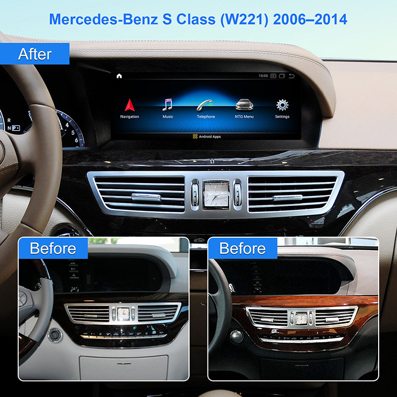 Android10 Bluetooth Car Stereo Radio for Mercedes-Benz S Class W221 2005-2013 Multimedia Player IPS GPS Navigation Carplay&Audio