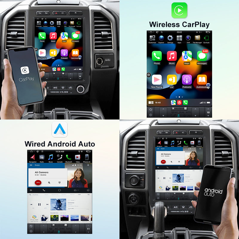 Kspiv 12.1 inch Android Car Stereo with Navigation for Ford F150 /Raptor 2015-Tesla Style Screen Wireless Carplay Android auto