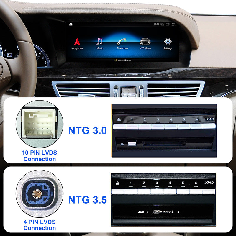 Android10 Bluetooth Car Stereo Radio for Mercedes-Benz S Class W221 2005-2013 Multimedia Player IPS GPS Navigation Carplay&Audio