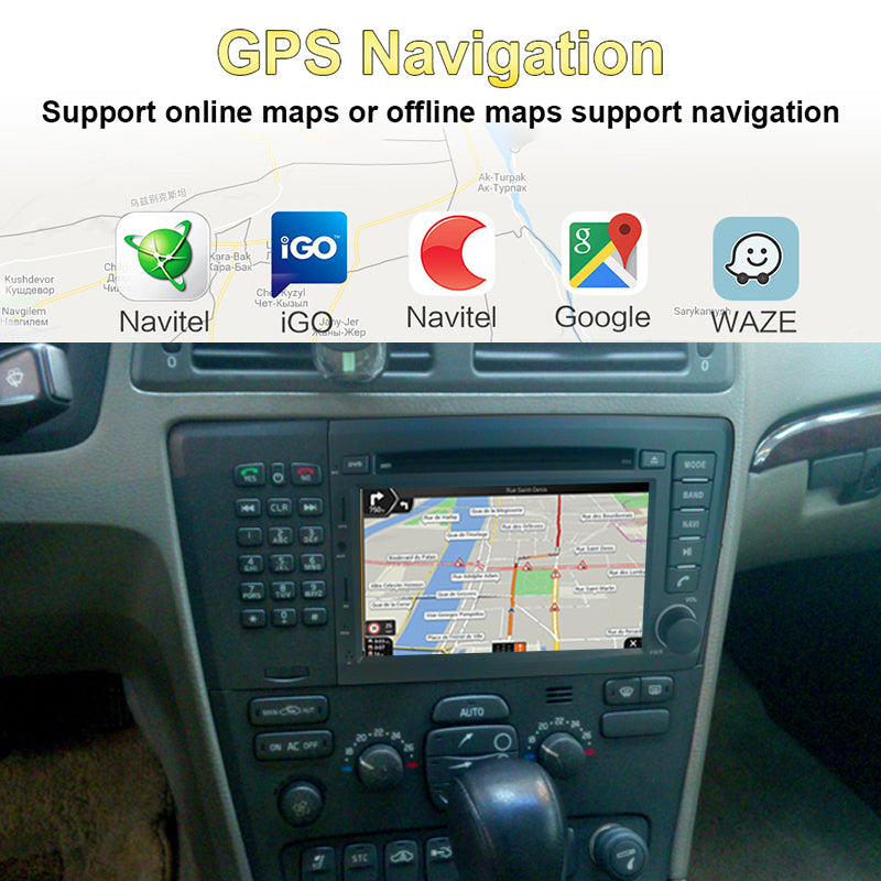 KSPIV Android Car Radio Video Player For Volvo V70/S60 2001 - 2004 Navigation Carplay Auto 2 din Headunit