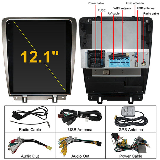 KSPIV | Android 13 |  Ford Mustang 2012-2014 | Tesla Style | Vertical Car Radio